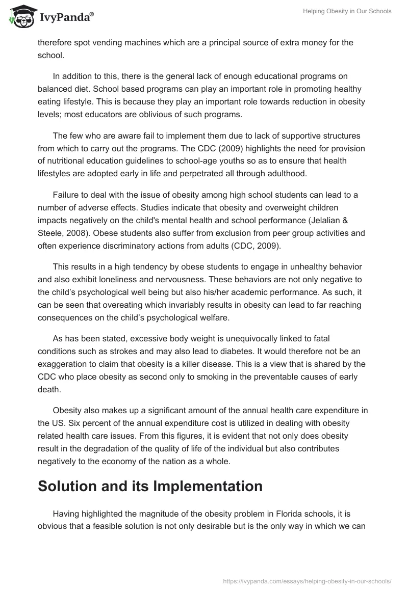 Helping Obesity in Our Schools. Page 4