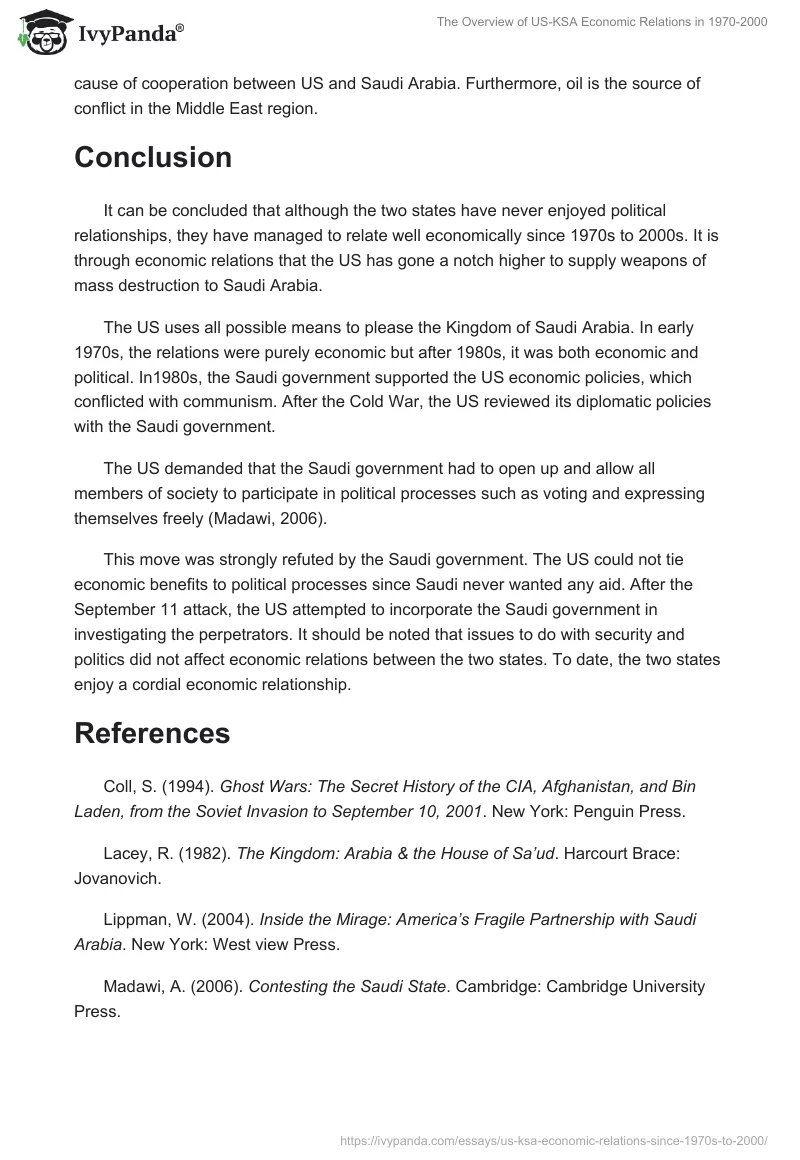 The Overview of US-KSA Economic Relations in 1970-2000. Page 5