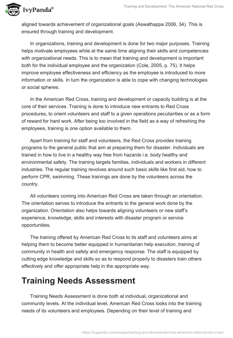 Training and Development: The American National Red Cross. Page 3
