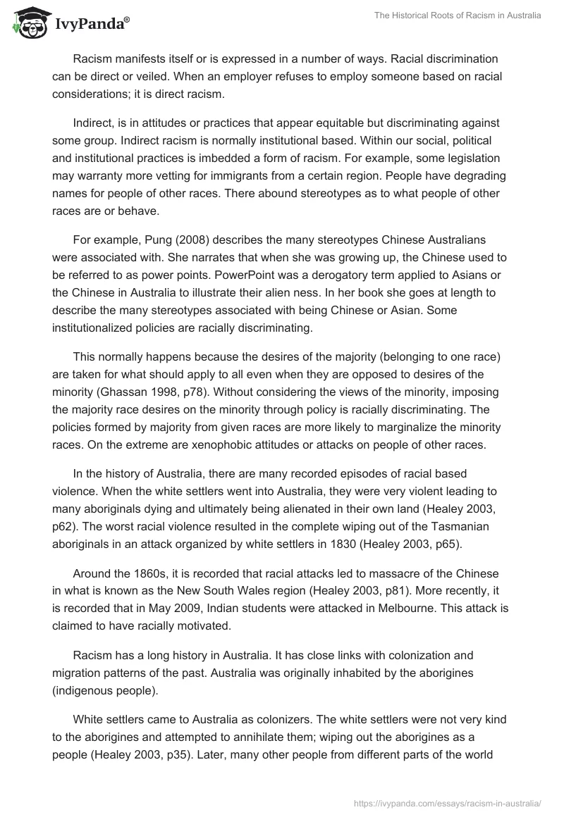 The Historical Roots of Racism in Australia. Page 2