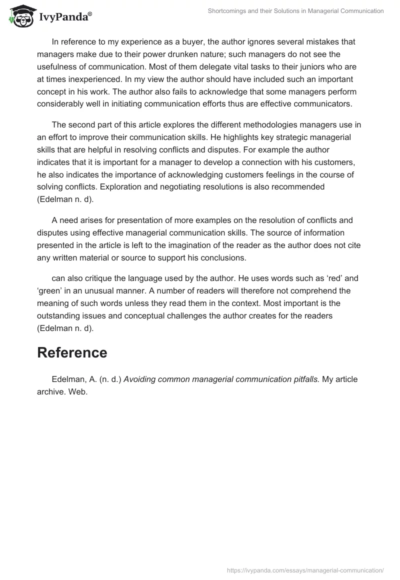 Shortcomings and their Solutions in Managerial Communication . Page 2