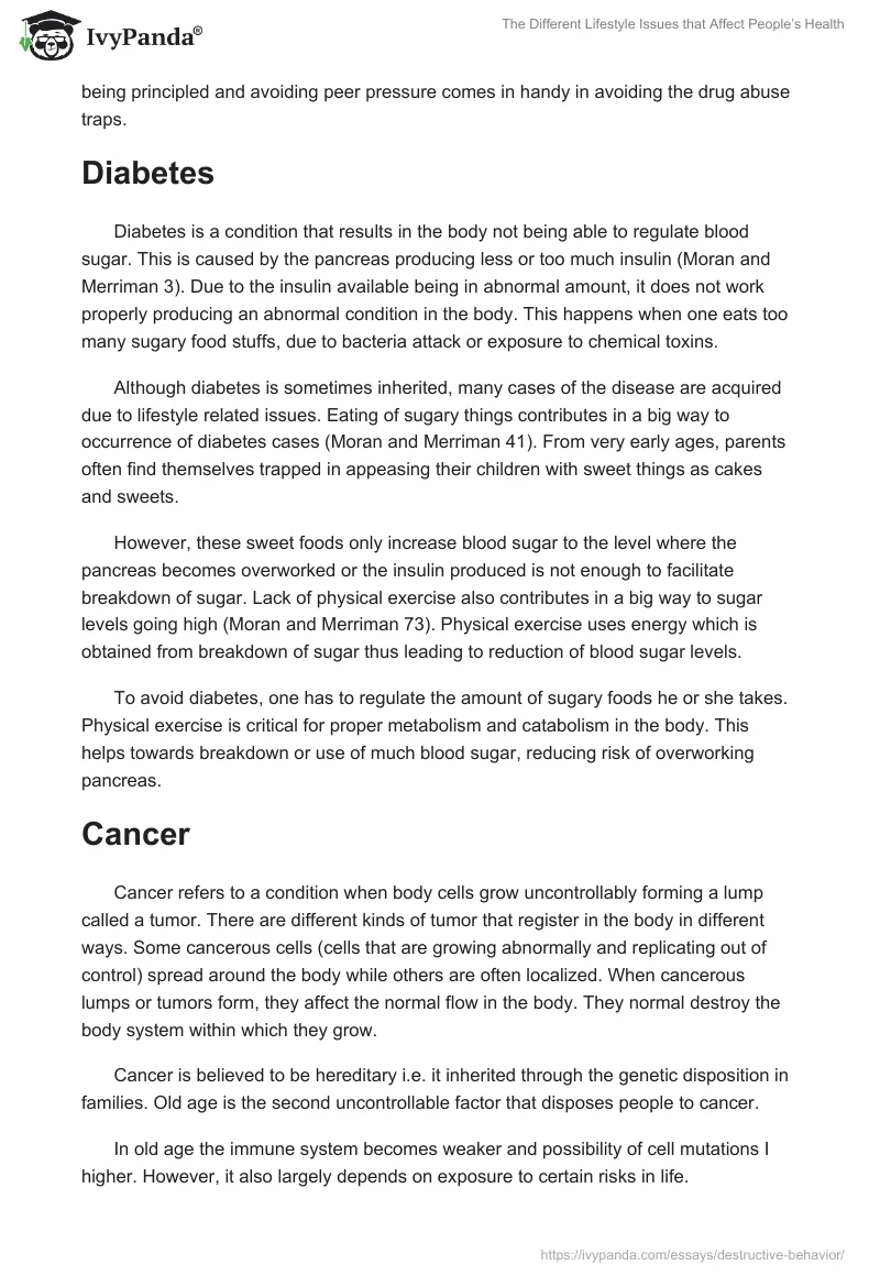 The Different Lifestyle Issues that Affect People’s Health. Page 4