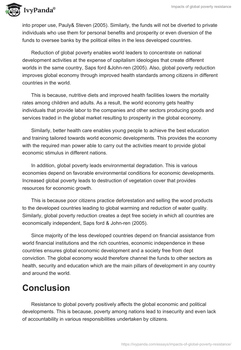 Impacts of Global Poverty Resistance. Page 4