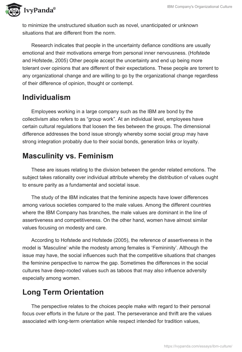 IBM Company's Organizational Culture. Page 3