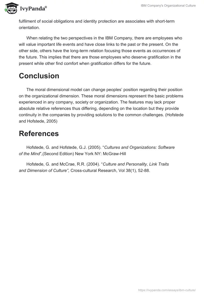 IBM Company's Organizational Culture. Page 4