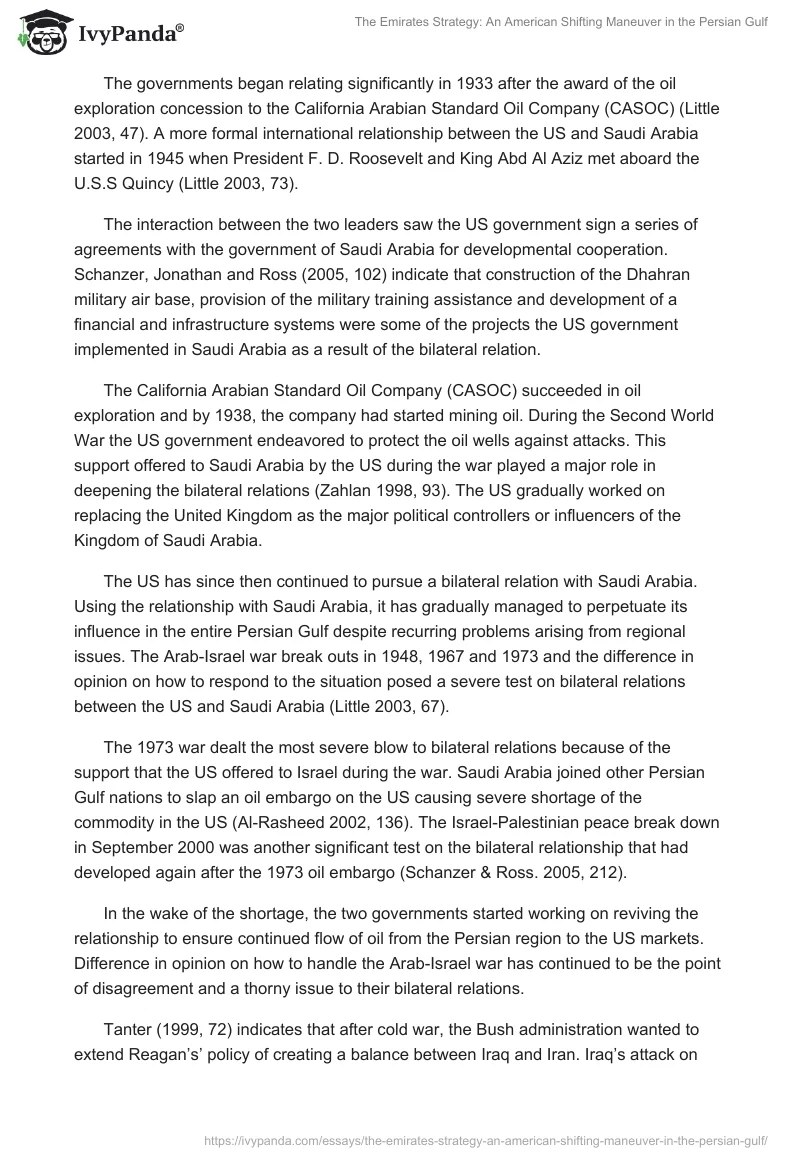 The Emirates Strategy: An American Shifting Maneuver in the Persian Gulf. Page 2