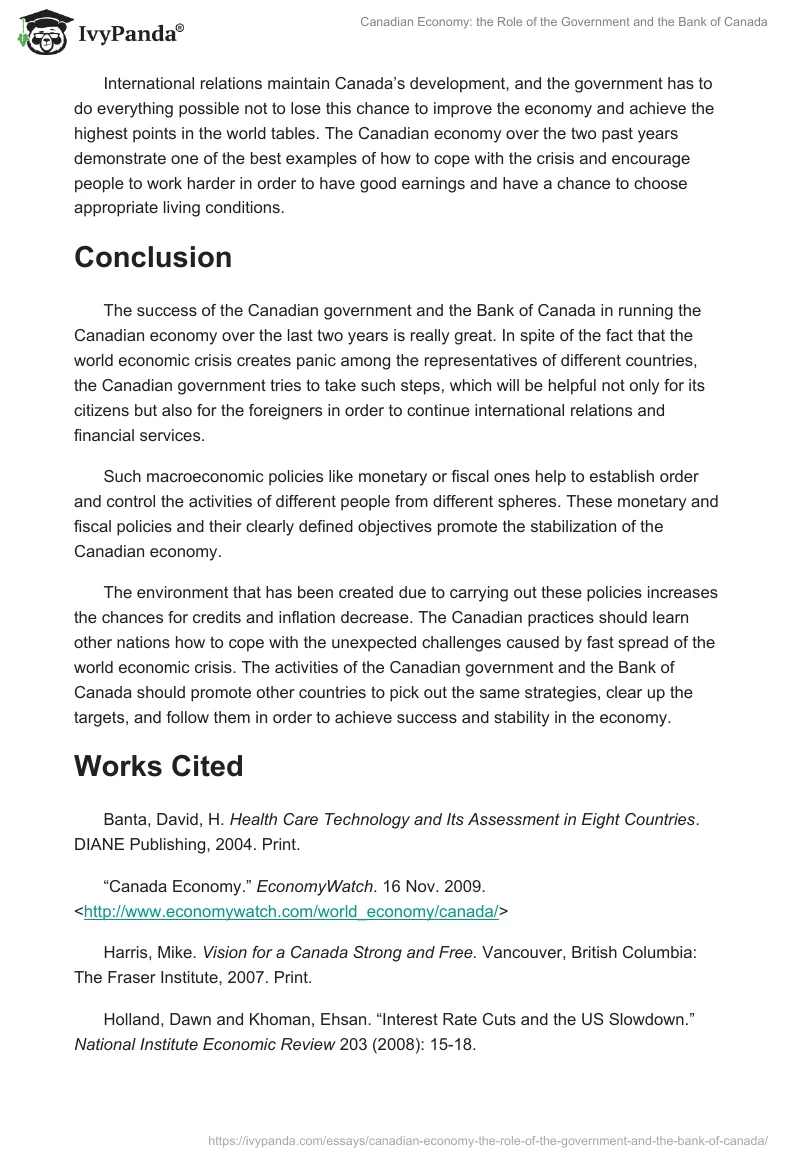 Canadian Economy: the Role of the Government and the Bank of Canada. Page 5