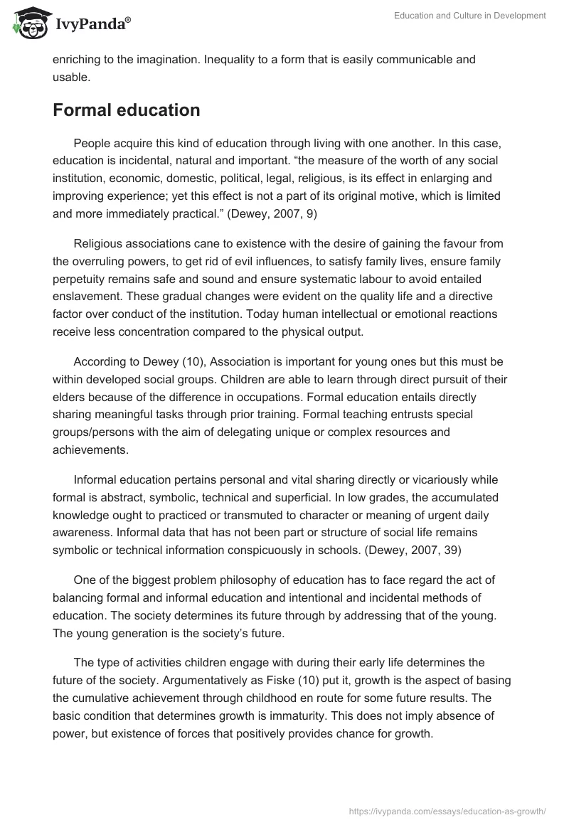 Education and Culture in Development. Page 3