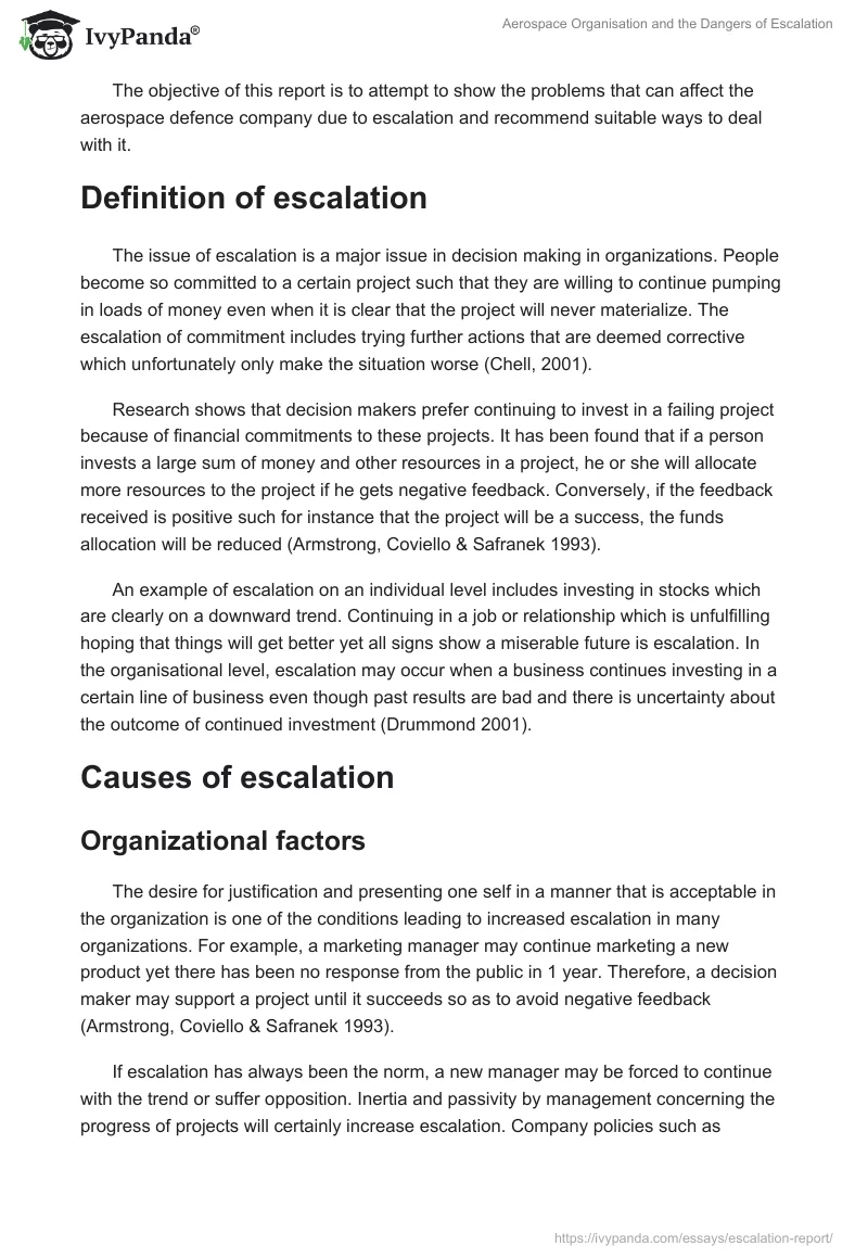 Aerospace Organisation and the Dangers of Escalation. Page 2