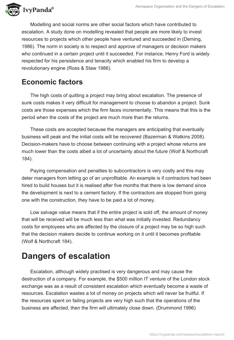 Aerospace Organisation and the Dangers of Escalation. Page 4