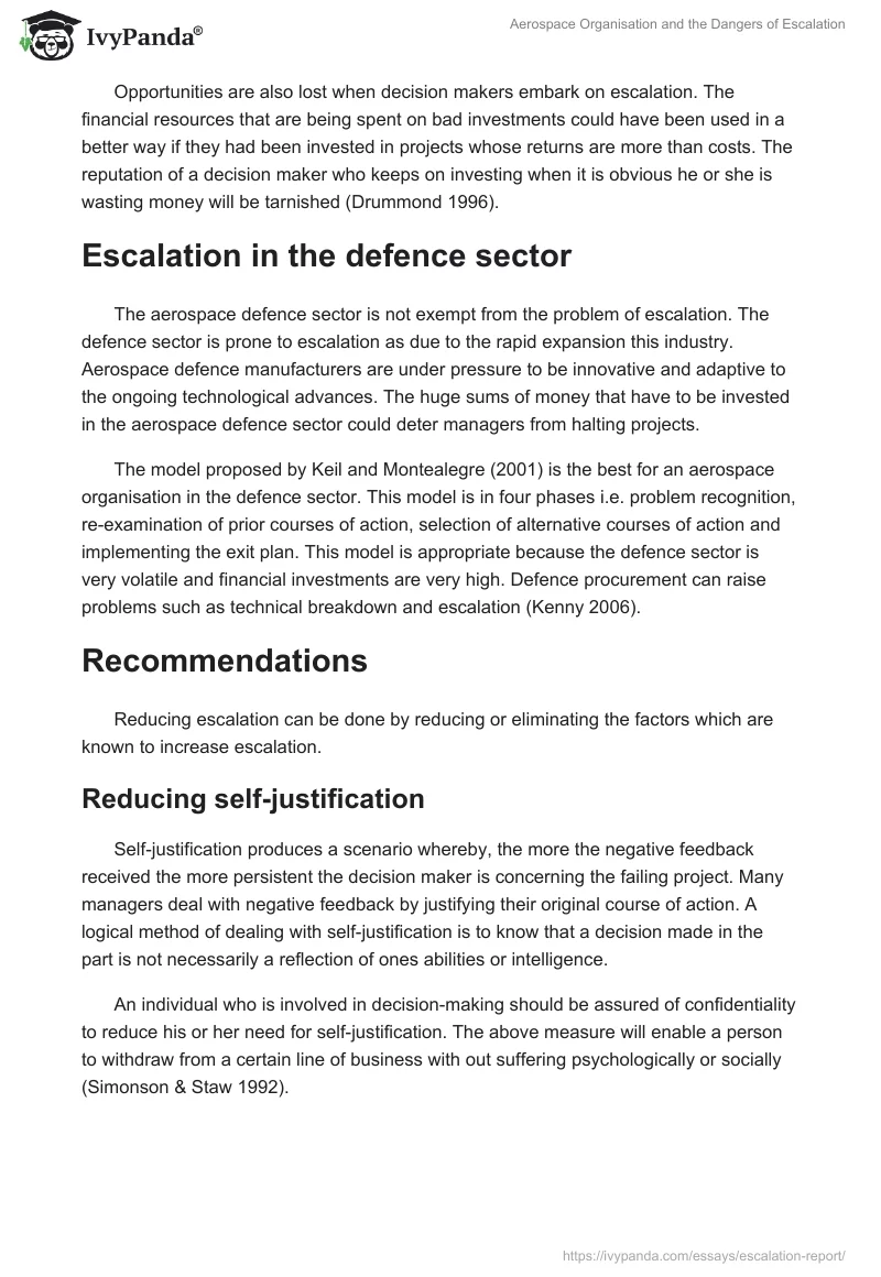 Aerospace Organisation and the Dangers of Escalation. Page 5