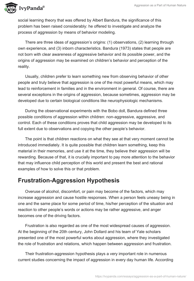 Aggression as a Part of Human Nature. Page 3