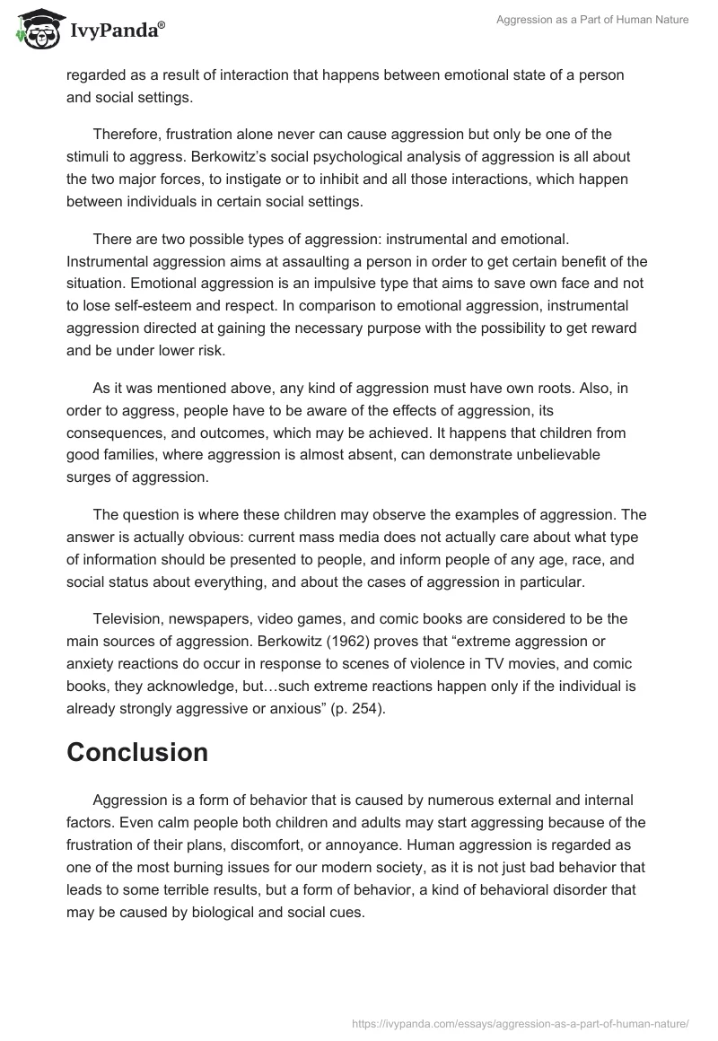 Aggression as a Part of Human Nature. Page 5
