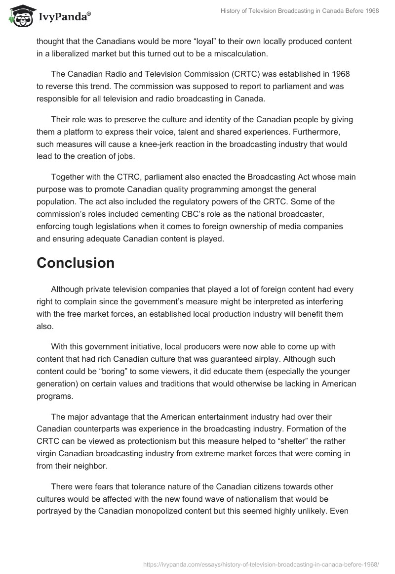 History of Television Broadcasting in Canada Before 1968. Page 5
