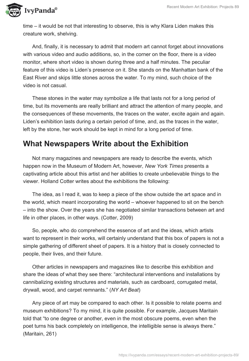 Recent Modern Art Exhibition: Projects 89. Page 2