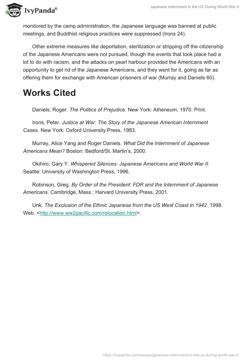 Japanese Internment in the US During World War II. Page 4