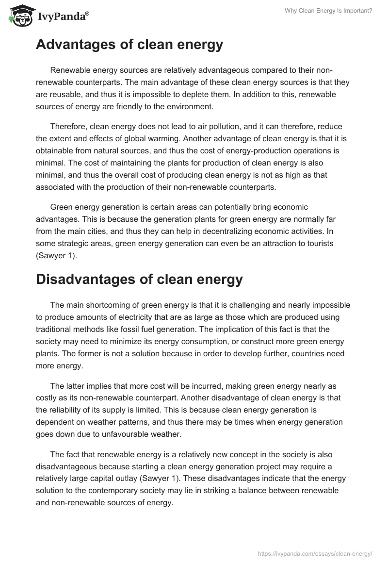 Why Clean Energy Is Important?. Page 2