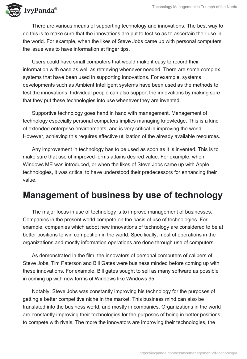 Technology Management in "Triumph of the Nerds". Page 3