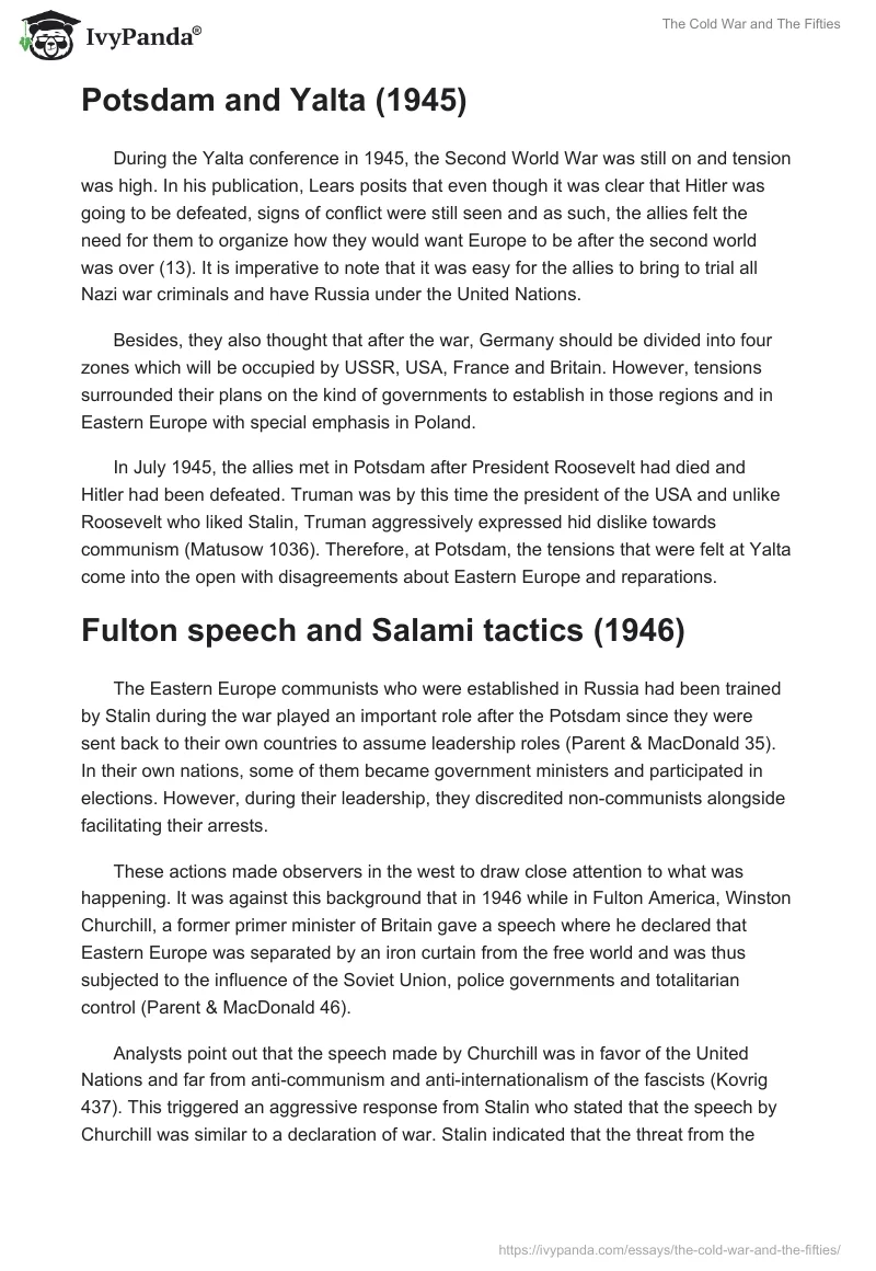 The Cold War and the Fifties. Page 4