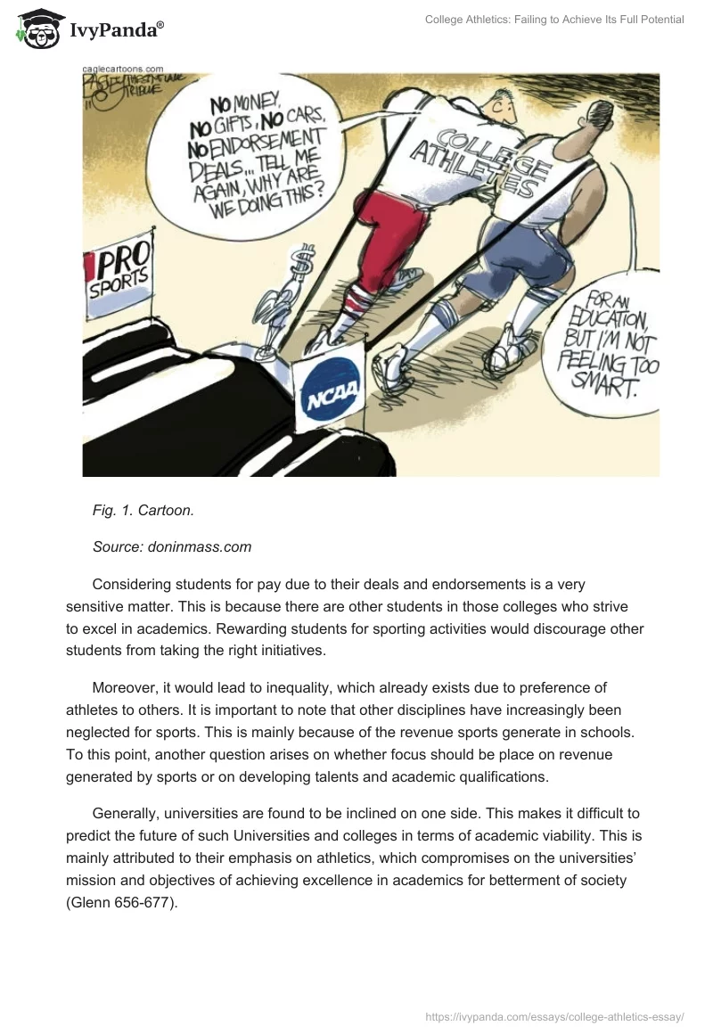 College Athletics: Failing to Achieve Its Full Potential. Page 3