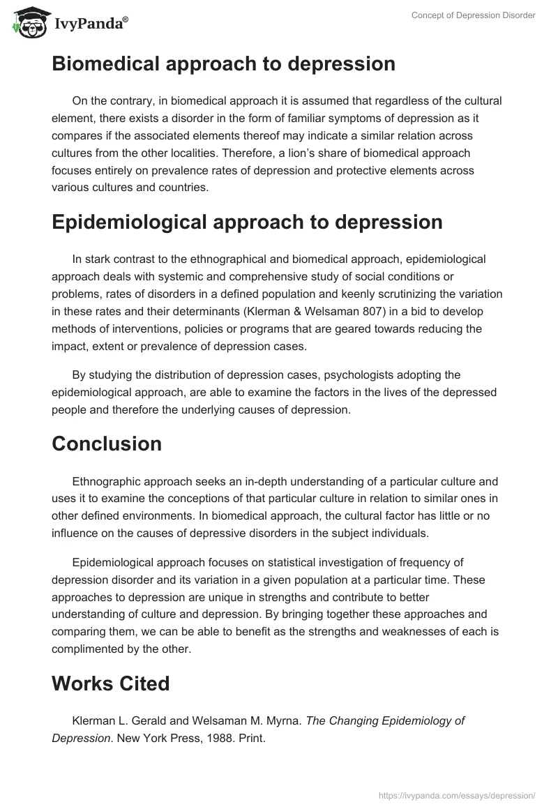 Concept of Depression Disorder. Page 2