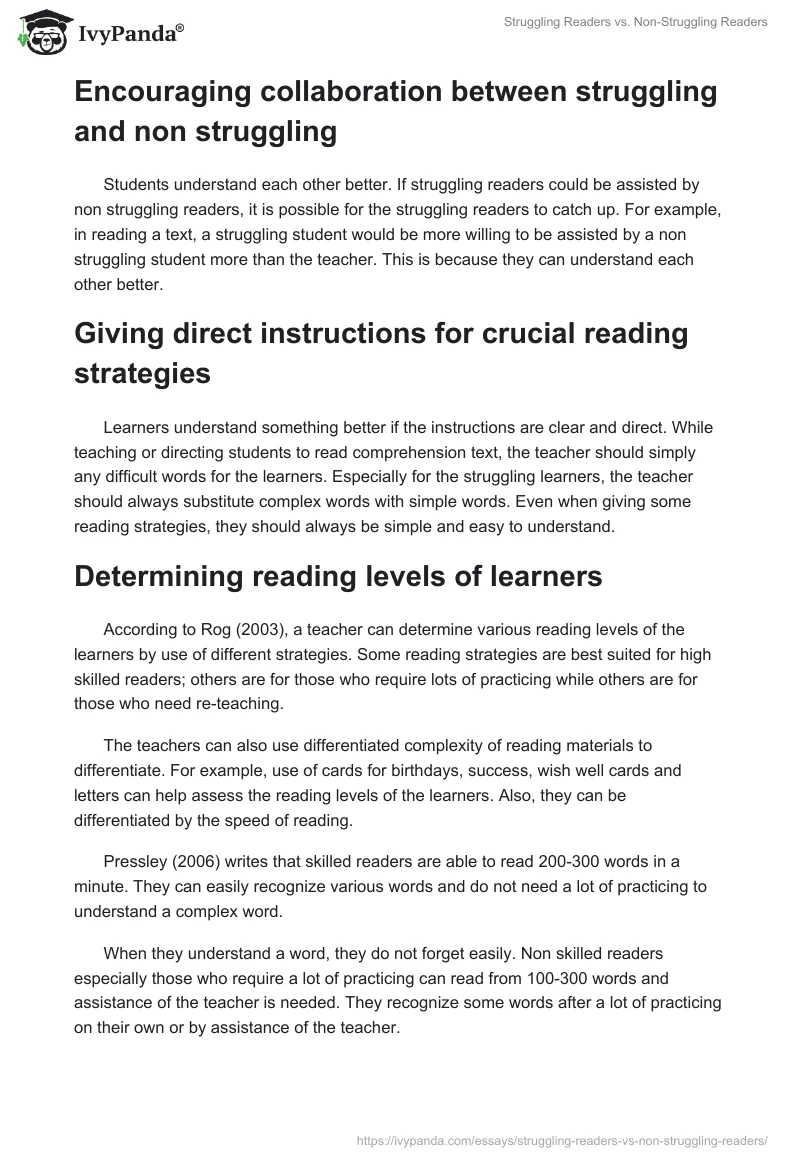 Struggling Readers vs. Non-Struggling Readers. Page 2