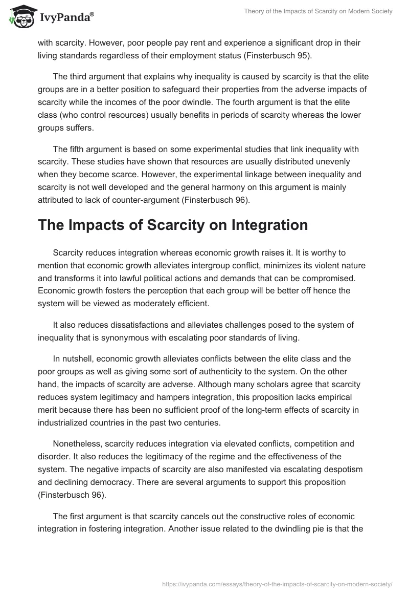 Theory of the Impacts of Scarcity on Modern Society. Page 3