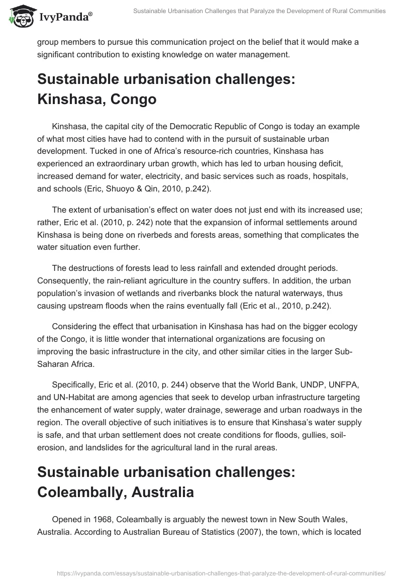 Sustainable Urbanisation Challenges that Paralyze the Development of Rural Communities. Page 2