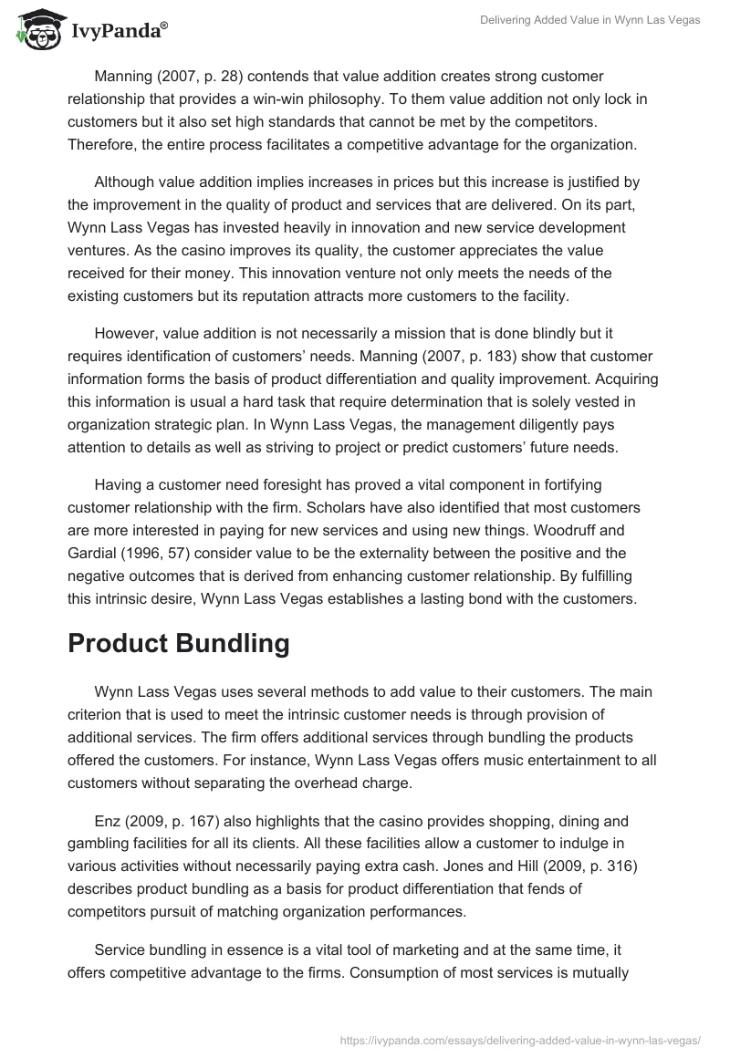 Delivering Added Value in Wynn Las Vegas. Page 3