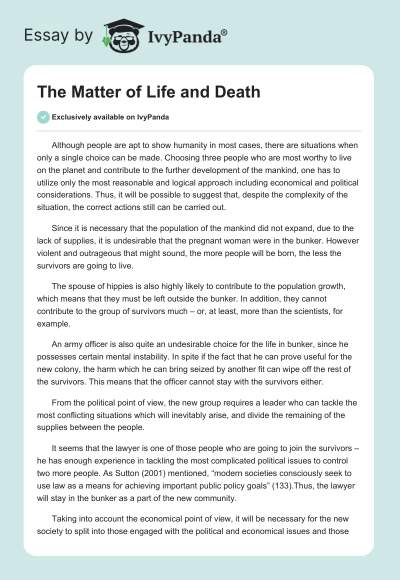 The Matter of Life and Death. Page 1