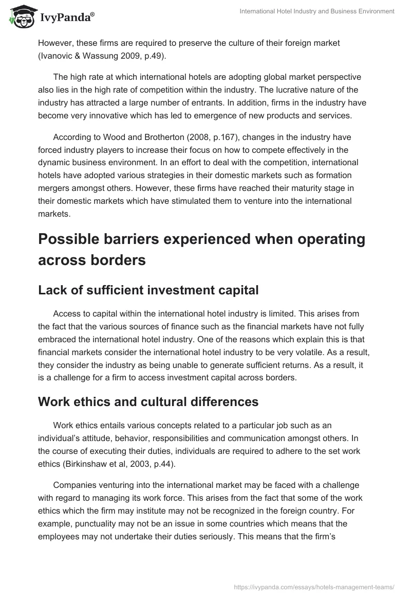 International Hotel Industry and Business Environment. Page 3