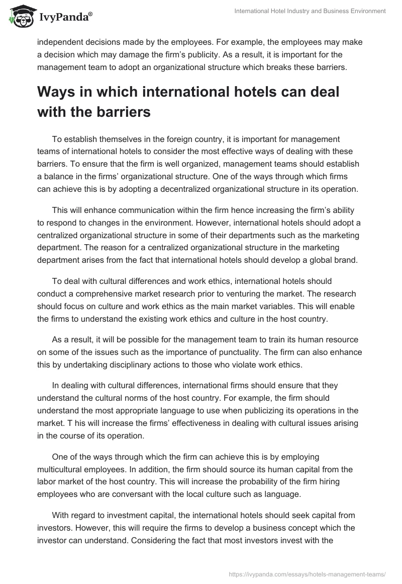 International Hotel Industry and Business Environment. Page 5