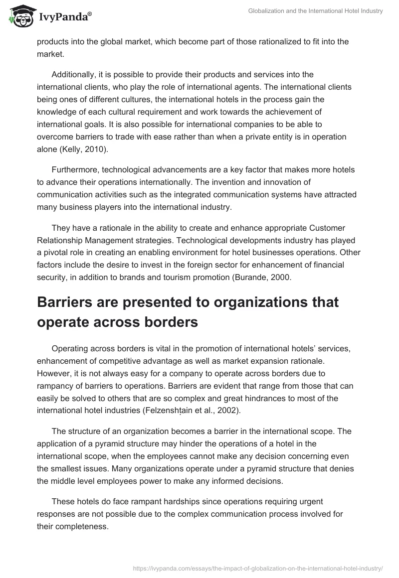 Globalization and the International Hotel Industry. Page 4