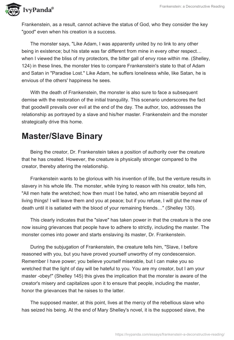 Frankenstein: a Deconstructive Reading. Page 4