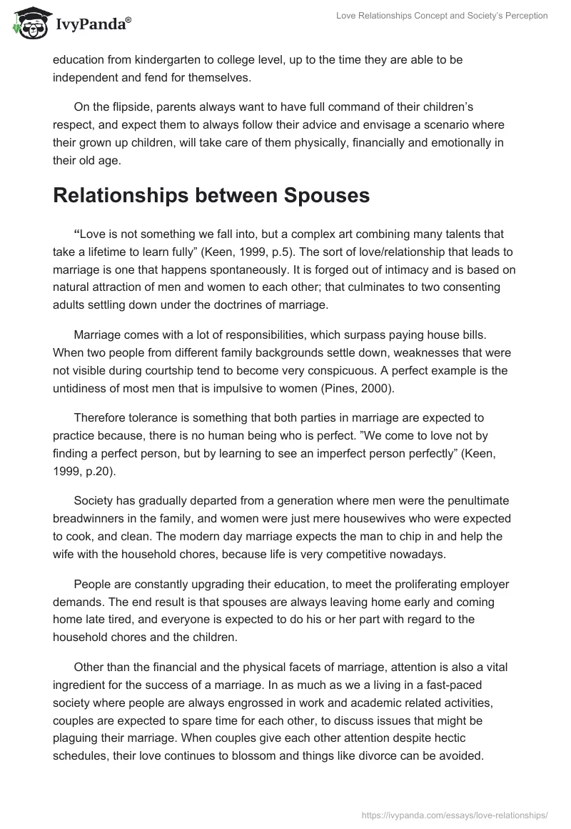 Love Relationships Concept and Society’s Perception. Page 2