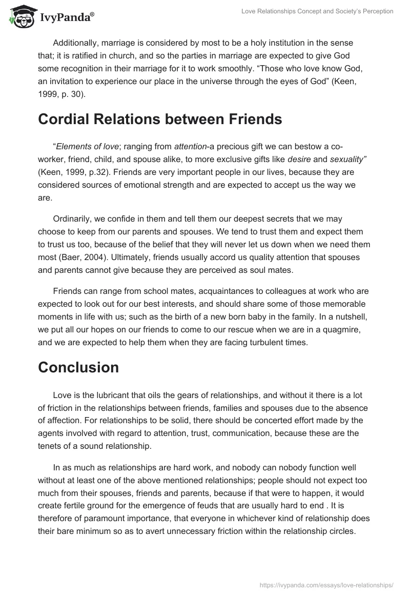 Love Relationships Concept and Society’s Perception. Page 3