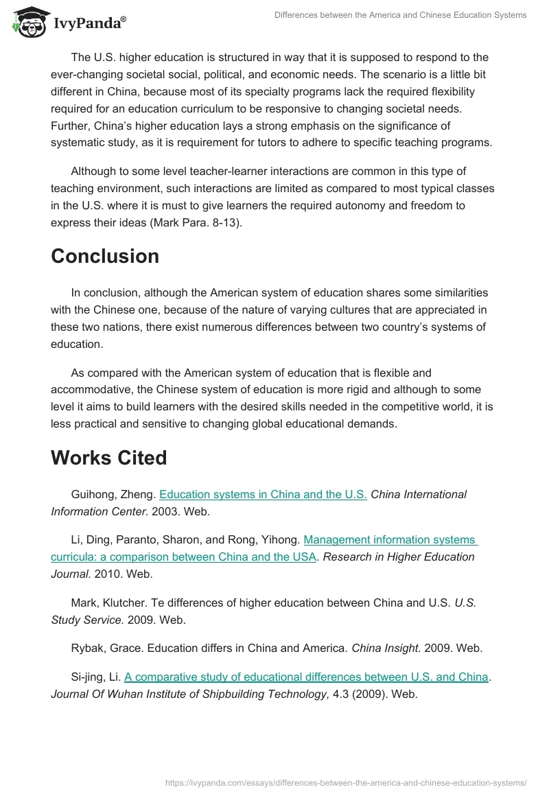 Differences between the America and Chinese Education Systems. Page 4