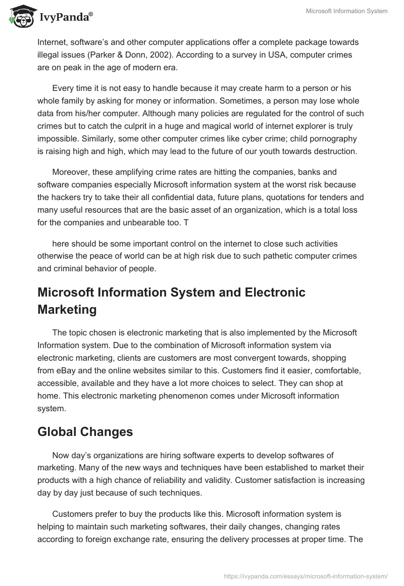 Microsoft Information System. Page 5