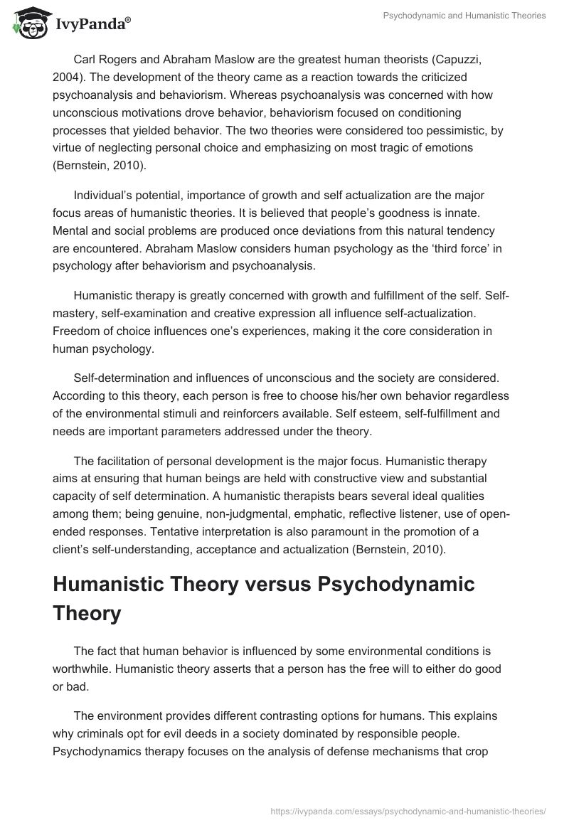 Psychodynamic and Humanistic Theories. Page 3