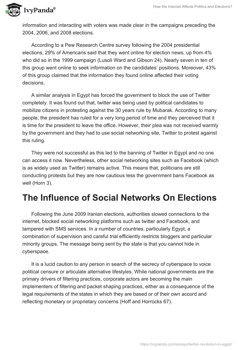 How the Internet Affects Politics and Elections?. Page 5