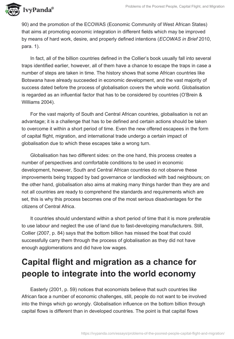 Problems of the Poorest People, Capital Flight, and Migration. Page 4