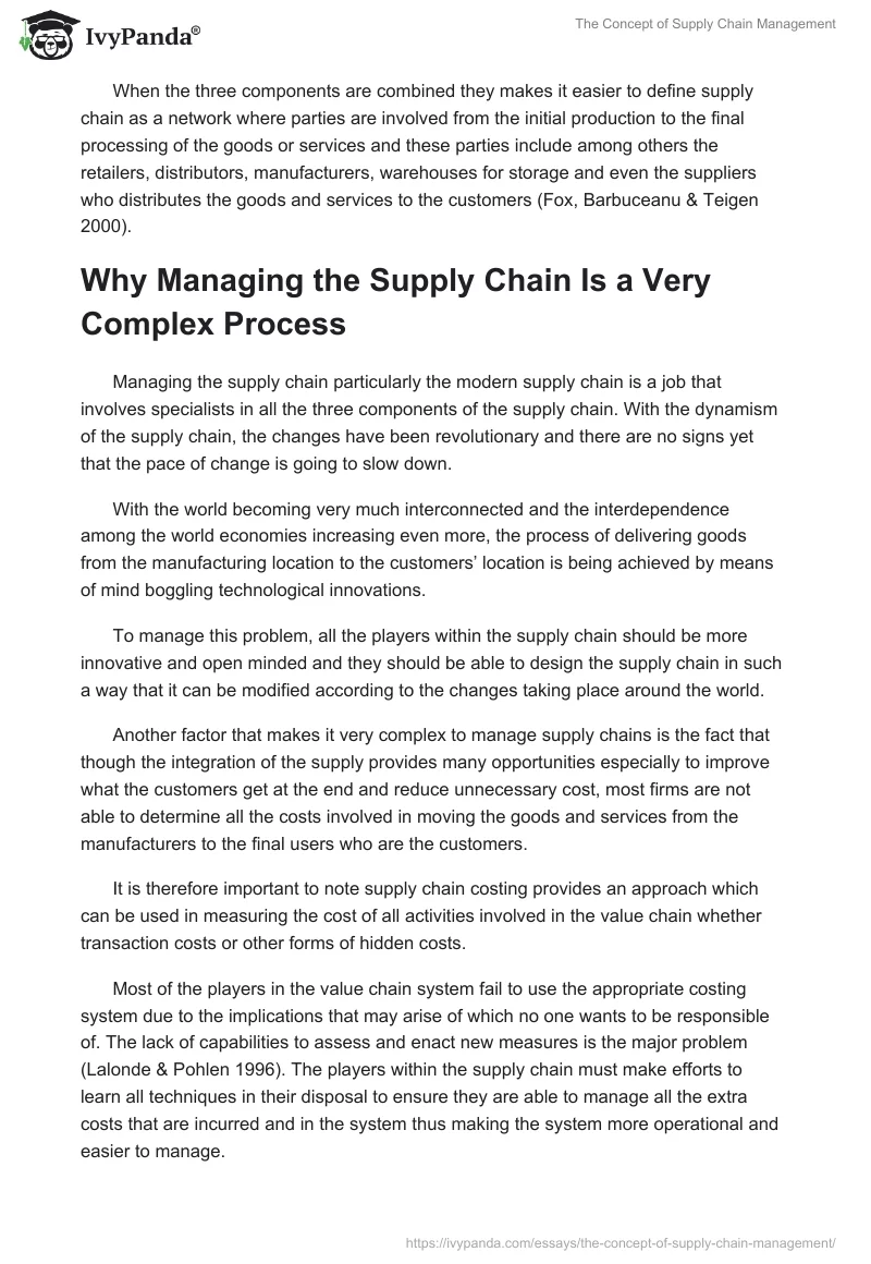 The Concept of Supply Chain Management. Page 2