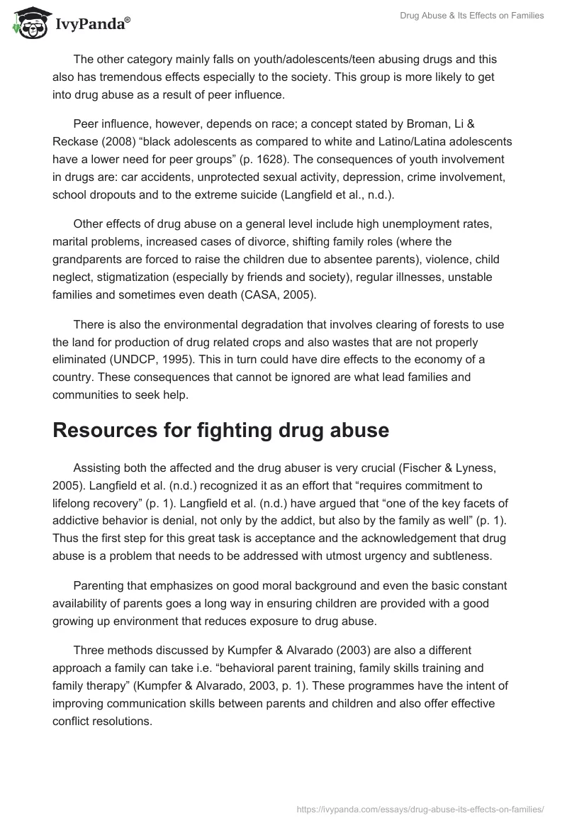 Drug Abuse & Its Effects on Families. Page 2