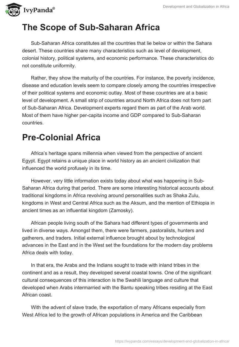 Development and Globalization in Africa. Page 2