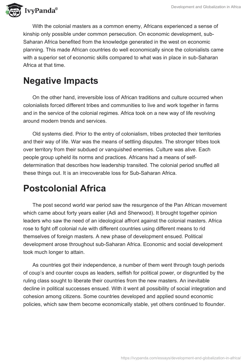 Development and Globalization in Africa. Page 4