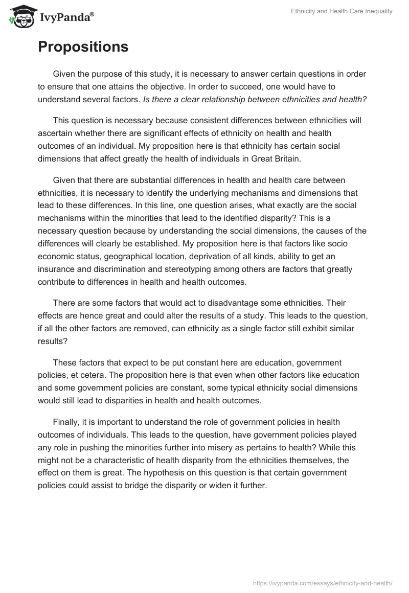 Ethnicity and Health Care Inequality. Page 4