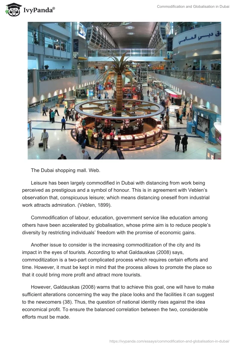Commodification and Globalisation in Dubai. Page 2