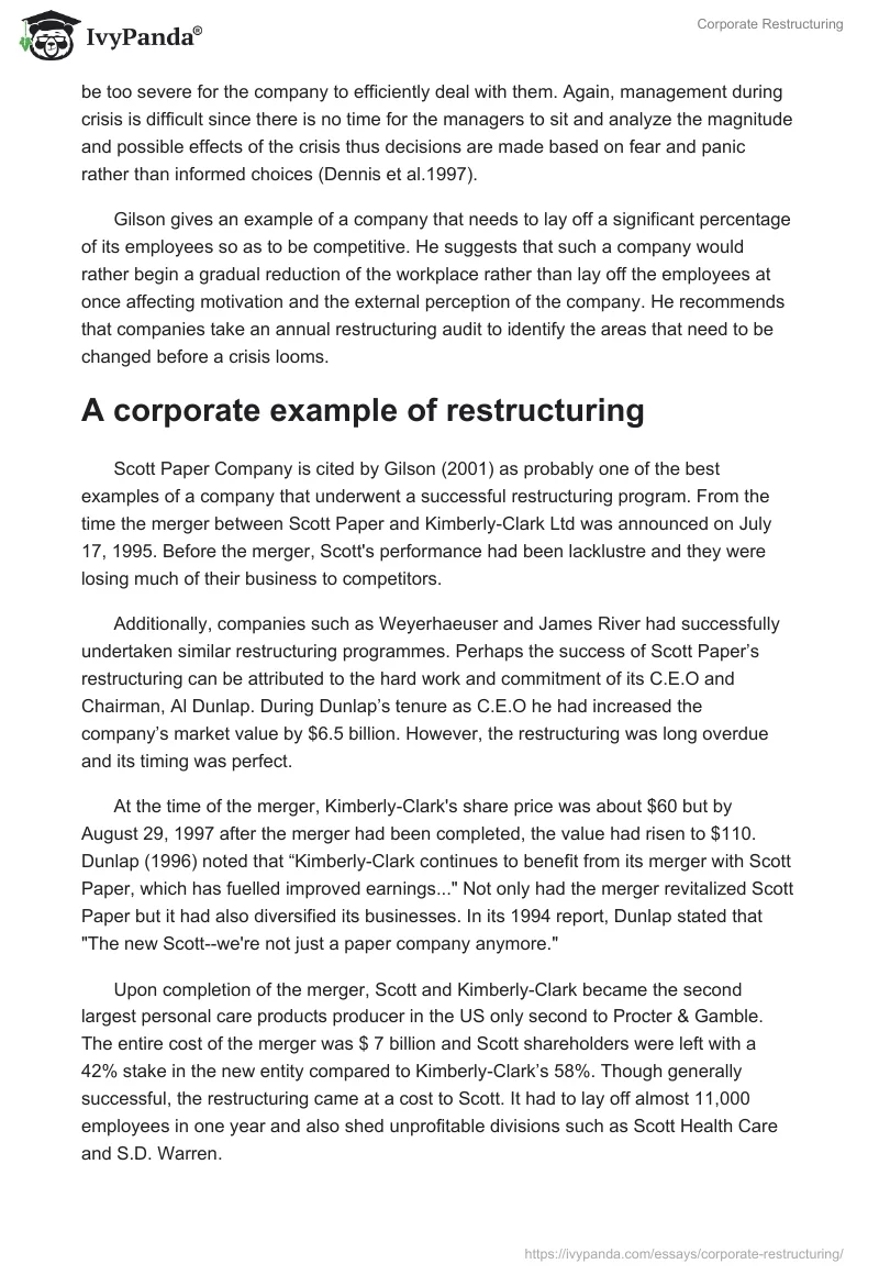 Corporate Restructuring. Page 3