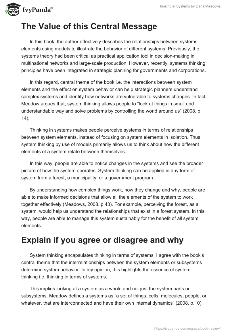 "Thinking in Systems" by Dana Meadows. Page 2