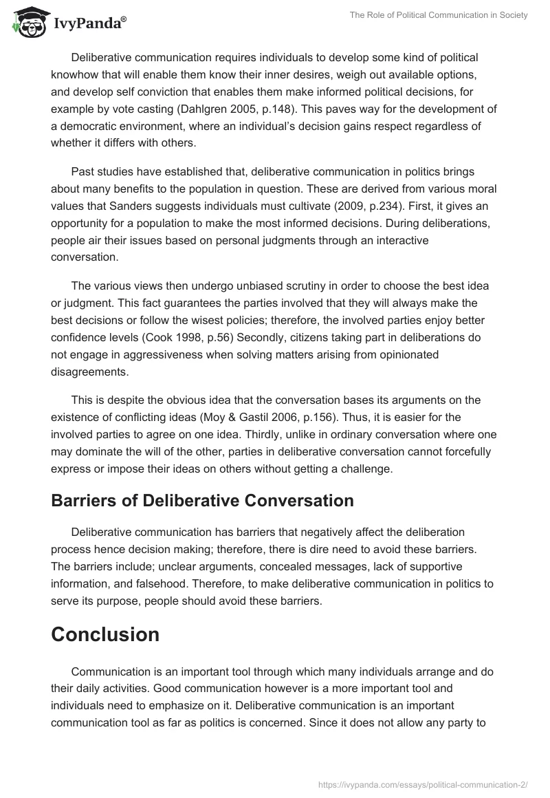 The Role of Political Communication in Society. Page 2
